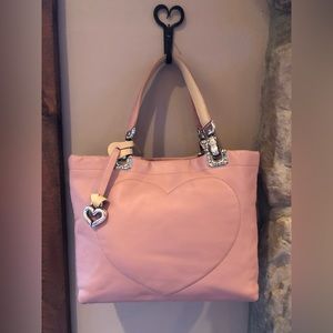 Brighton “JODI” Bag Soft Pink/Dusty Rose Reversible Satchel/Tote - Mint!